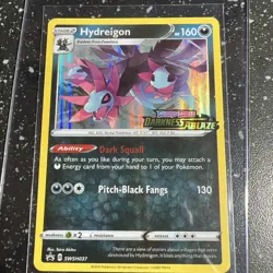 Pokemon Hydreigon SWSH037 Prerelease Holo Promo STAMPED Darkness Ablaze Rare C95 - Image 1