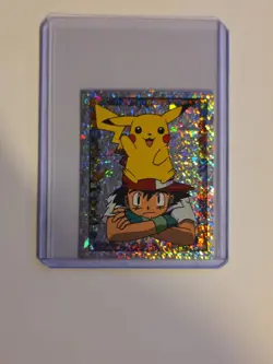 1999 Topps Merlin Pokemon Stickers Ash and Pikachu Holographic S2 - Image 1