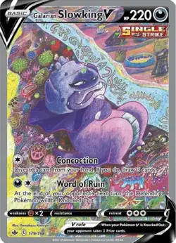 Pokemon Galarian Slowking V Sword & Shield Chilling Reign Alternate Art 179/198 - Image 3