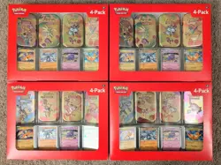 *Lot of 4* Pokemon 151 4 Pack Mini Tins + 4 Promos Sam’s Club Exclusive NEW! - Image 1