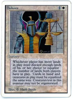 1X BALANCE [2ED - UNLIMITED] - MTG VINTAGE CARD [MODERATE PLAYED] - Image 1