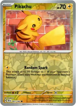 🔰Pokemon - Pikachu - Reverse Holo - 051/162 - Temporal Forces - (NM)🔰 - Image 1
