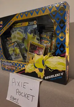 Pokemon TCG Crown Zenith Regieleki v Collection Box New Sealed - Image 5