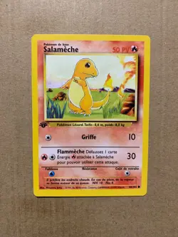 1st Edition FRENCH Charmander 46/102 Base Set - Common Pokemon Card - NM/Mint - Image 1