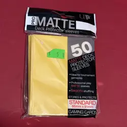 50 ULTRA PRO Matte Yellow STANDARD SIZE DECK PROTECTOR Card Sleeve MTG CCG D8 - Image 1