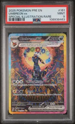 Pokemon Umbreon EX Prismatic Evolutions Card 161/131 Sir PSA Mint 9 - Image 1