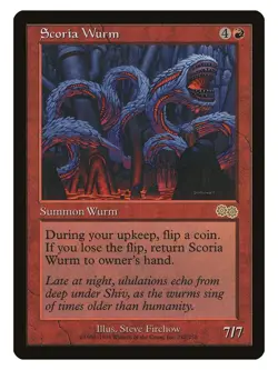 Scoria Wurm MTG Urza's Saga Rare LP Lightly Played Single Card - Image 1