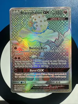 Blacephalon GX Secret Rare 219/214 Sun & Moon SM Lost Thunder Rainbow Card 2018 - Image 1