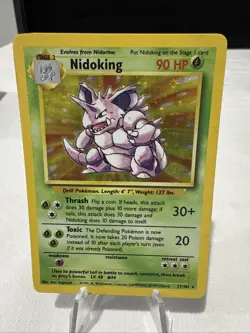 Pokemon TCG Nidoking Base Set Holo Unlimited Holo Rare Card 11/102 MP Condition - Image 1