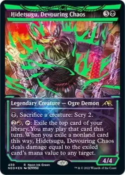 Hidetsugu, Devouring Chaos (Neon Green) -Foil Near Mint MTG - Image 1