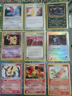 vintage Pokemon card lot of 9 Kadabra Torkel Moltres Flareon Zangoose Houndour - Image 1