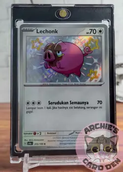 Pokemon Card Indonesia Lechonk Shiny Foil SV4a 315/190 S NEAR-MINT - Image 1
