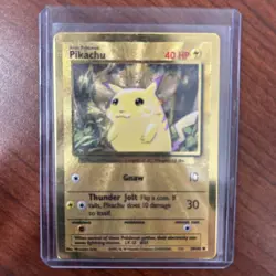Gold Metal Pikachu Card Pokemon Celebrations Pokemon Golden - Image 1