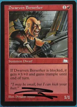 Dwarven Berserker Weatherlight NM Red Common SIGNED CARD (381069) ABUGames - Image 1
