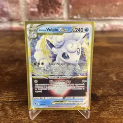 Alolan Vulpix Vstar 034/195 Silver Tempest NM Full Art Ultra Rare Pokemon Card - Image 1