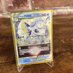 Alolan Vulpix Vstar 034/195 Silver Tempest NM Full Art Ultra Rare Pokemon Card - Image 2