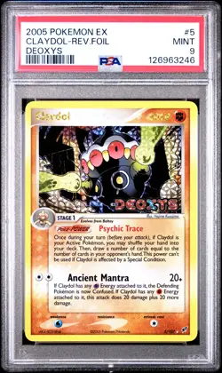2005 POKEMON EX DEOXYS #5 CLAYDOL-REVERSE FOIL PSA 9 - Image 1