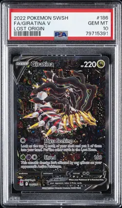 2022 POKEMON SWORD & SHIELD LOST ORIGIN #186 FULL ART/GIRATINA V PSA 10 - Image 1