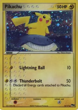 1x Pikachu - 12/17 - Cosmos Holo Lightly Played Pokemon POP Series - Image 1