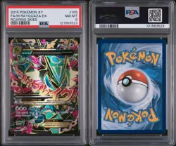 2015 POKEMON XY ROARING SKIES #105 FA/M RAYQUAZA EX ROARING SKIES PSA 8 - Image 3