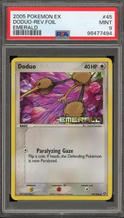 Pokemon Doduo EX Emerald Reverse Holo #45 PSA 9 Mint - Image 1