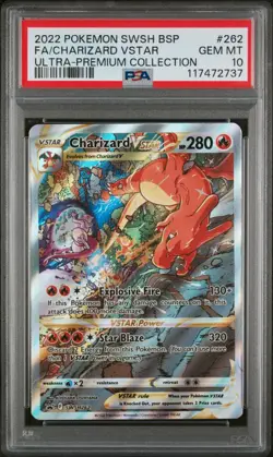 2022 POKEMON SWSH BLACK STAR PROMO #262 FULL ART/CHARIZARD VSTAR PSA 10 - Image 1