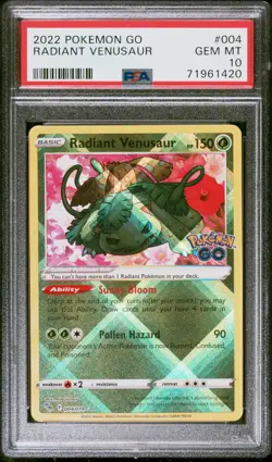 2022 POKEMON GO #004 RADIANT VENUSAUR PSA 10 - Image 1