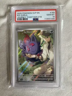 2025 POKEMON SVP EN-SV BLACK STAR PROMO #189 N'S ZORUA PSA 10 - Image 1