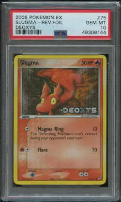 Pokemon Slugma Reverse Holo PSA 10 Gem Mint 75/107 Ex Deoxys - Image 1