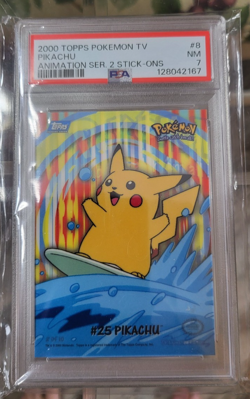 2000 Topps Pokemon TV -Pikachu- Animation Series 2 Stick-Ons #8 PSA 7 - Image 1
