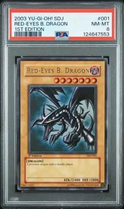 2003 Yu-Gi-Oh! Red-Eyes B. Dragon Starter Deck: Joey SDJ 1st Edition Ultra PSA 8 - Image 1