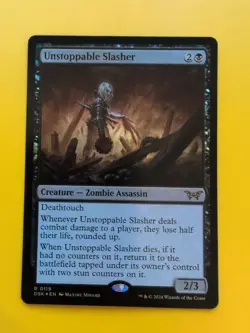 Unstoppable Slasher. DSK FOIL Rare Zombie Assassin MTG Card. - Image 1