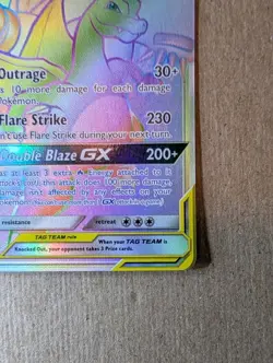 Reshiram & Charizard GX 217/214 Full Art Secret Rainbow Rare Pokemon Card MINTY - Image 3