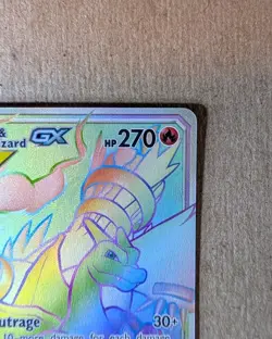 Reshiram & Charizard GX 217/214 Full Art Secret Rainbow Rare Pokemon Card MINTY - Image 4