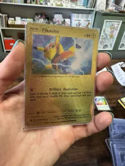 Pikachu Gold Foil Pokemon Card 076/073 SECRET Fan Art /Collectible - Image 1