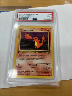 2000 Pokemon Rocket 1st Edition Charmander Card #50 Mint PSA 9 - Image 1