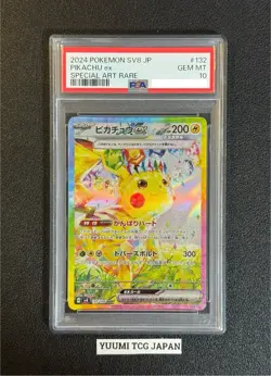 PSA 10 Pikachu ex SAR 132/106 Super Electric Breaker sv8 Pokemon Card Japanese - Image 1