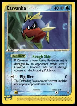 Carvanha 51/109 Ruby and Sapphire e-Reader Pokemon Card | LP - Image 1