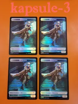 4x Detective & Dog (0001) | FOIL TOKEN | Murders at Karlov Manor | MTG Magic - Image 1