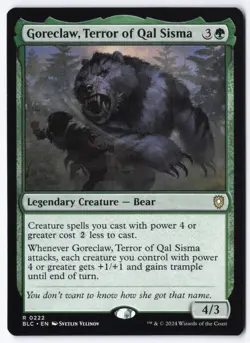Goreclaw, Terror of Qal Sisma R Commander: Bloomburrow 222 NM - Image 1