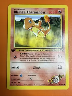 Pokemon TCG Blaine's Charmander 061/132 Gym Heroes 1st Edition LP Free Shipping! - Image 2