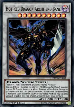 Hot Red Dragon Archfiend Bane EU 1st Ed Ultra Rare DUPO-EN058 Yu-Gi-Oh! - Image 1