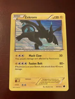 Zekrom 39/116 Plasma Freeze Holo Rare English Pokemon TCG Card - Image 1