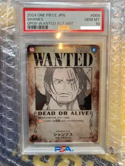 PSA 10 Shanks OP09-004 Wanted Emperors in the New World ONE PIECE Card Japanese - Image 1