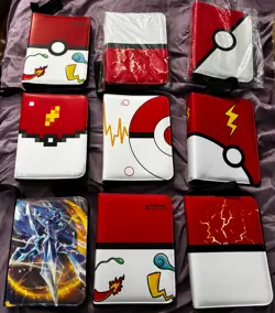 Lot of 9 Small 3-Ring Binders for Trading Cards - Unused Pokemon TCG Zipper - Image 1
