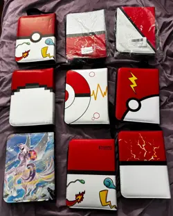 Lot of 9 Small 3-Ring Binders for Trading Cards - Unused Pokemon TCG Zipper - Image 2