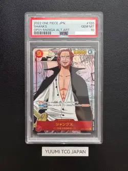 PSA 10 Shanks OP01-120 SEC Comic Parallel Manga Alt Art ONE PIECE Card Japanese - Image 1