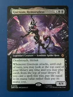 Gwenom, Remorseless FOIL (Extended Art) 0256 (M) MTG Marvel's Spider-Man (SPM) - Image 1