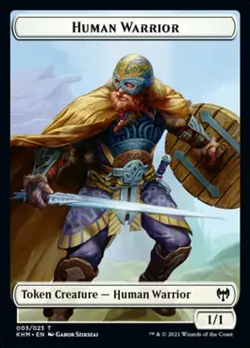 MTG Kaldheim Token Human Warrior #003 PLAYSET x4 4x - Image 1