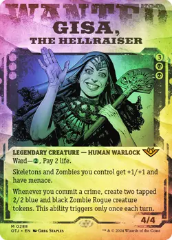 MTG FOIL Gisa, the Hellraiser Showcase - Outlaws of Thunder Junction #288 - Image 1